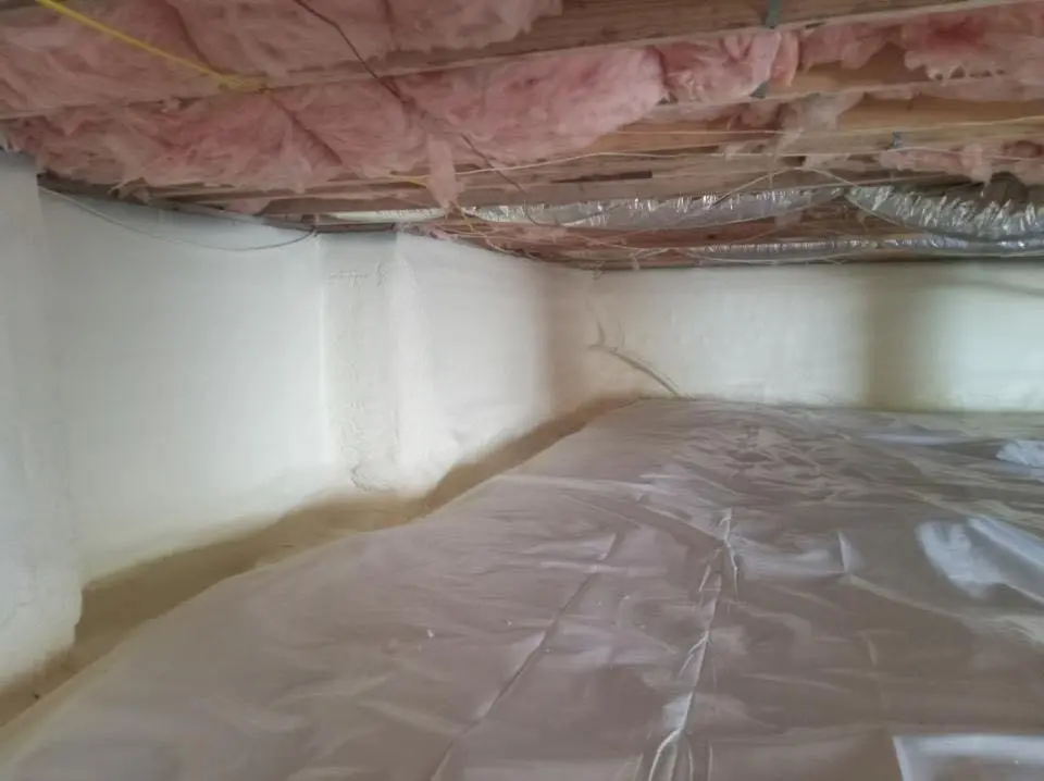 Crawl space encapsulation with closed-cell spray foam for Roof Leak Repair in Jefferson City